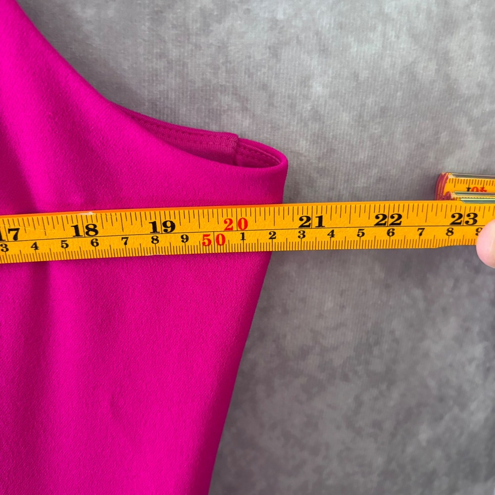 NWT Express Pink Fuchsia One Shoulder Wide Leg Bow Sleeveless Jumpsuit Women XL - Picture 5 of 10